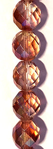 Rose Gold/Crystal Luster 12mm Faceted