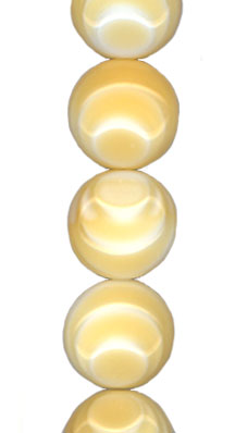 Carmel/White Rippled Button Bead