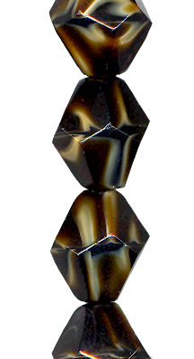 Coffee/Cream Large Faceted Bicone