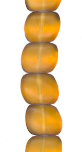 Small Transparent Topaz Matte Pillow Bead