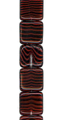 Jet/Red Tiger Stripe Square