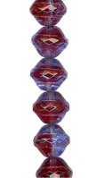 Cranberry/Lt. Sapphire Saucer w/Faceted Middle