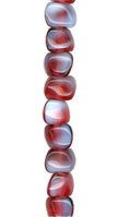 Small Cranberry/White Pillow Bead