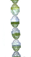 Peridot/Olive/Lt. Aqua/Lt. Sapphire Twirled Saucer w/Faceted Middle