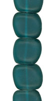 Transparent Teal Matte Pillow Bead