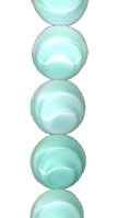 Mint/White Rippled Button Bead