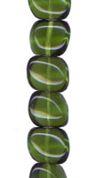 Small Transparent Olive Pillow Bead