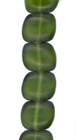 Small Transparent Olive Matte Pillow Bead