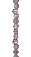 Transparent Amethyst AB Ribbed Round