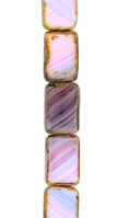 Transparent Amethyst/Lt. Sapphire/White Travertine Table Cut Rectangle