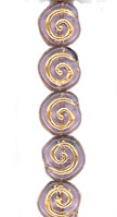 Transparent Lavender/Gold Snail Shell