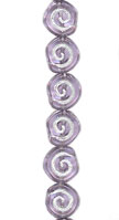 Transparent Lavender/Silver Snail Shell 8mm