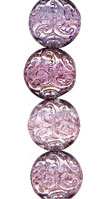 Crystal Purple Luster Ornamental Button Bead