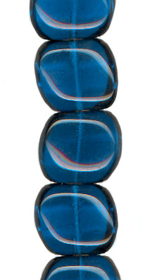 Transparent Dark Aqua Pillow Bead