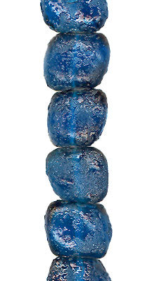 Small Transparent Dark Aqua Lava Rock Pillow Bead