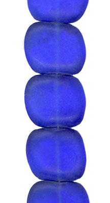 Transparent Dark Sapphire Matte Pillow Bead