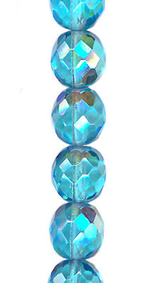 Transparent Aqua AB 10mm Faceted