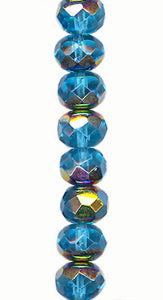 Transparent Aqua Marea Faceted Rondell