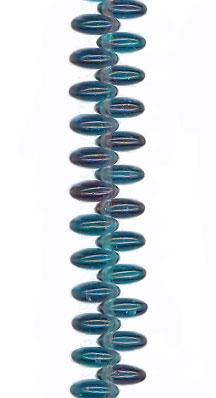 Transparent Teal/Purple Lentil (8 inch Strand)