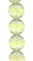 Yellow 2 sided AB Ornamental Button Bead - 13mm