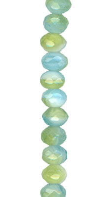 Peridot/Aqua/White Faceted Rondell