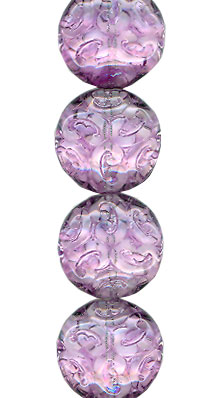 Crystal Purple Ornamental Button Bead