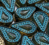 Lacy Tear Drop<br>Center Drilled 10x14mm