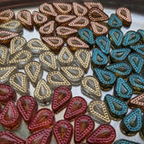 Lacy Tear Drop<br>Center Drilled 10x14mm