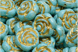 Floral Czech Glass<br>Roses