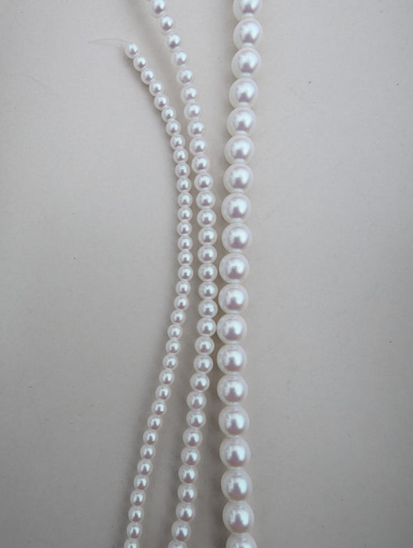 Glass Pearls<br>Iridescent White