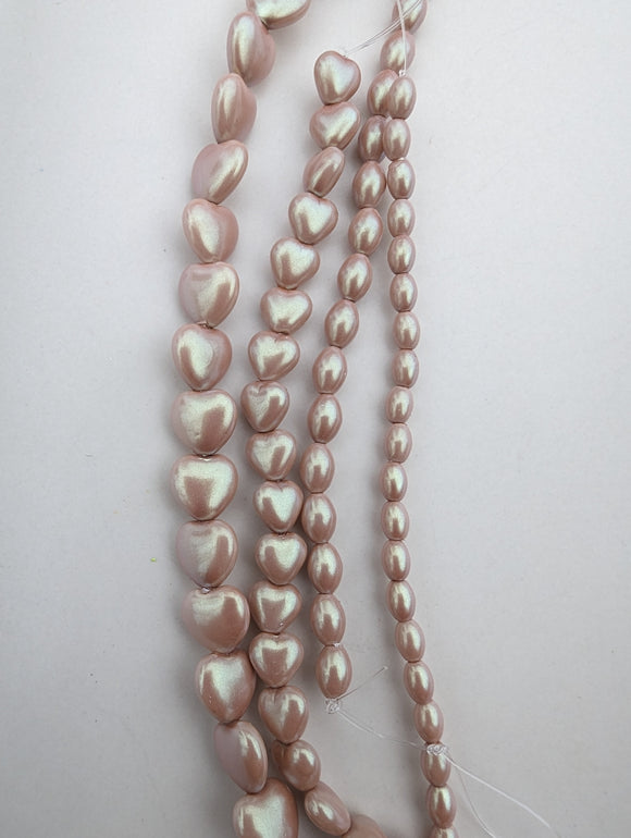 Glass Pearls<br>Iridescent Peach