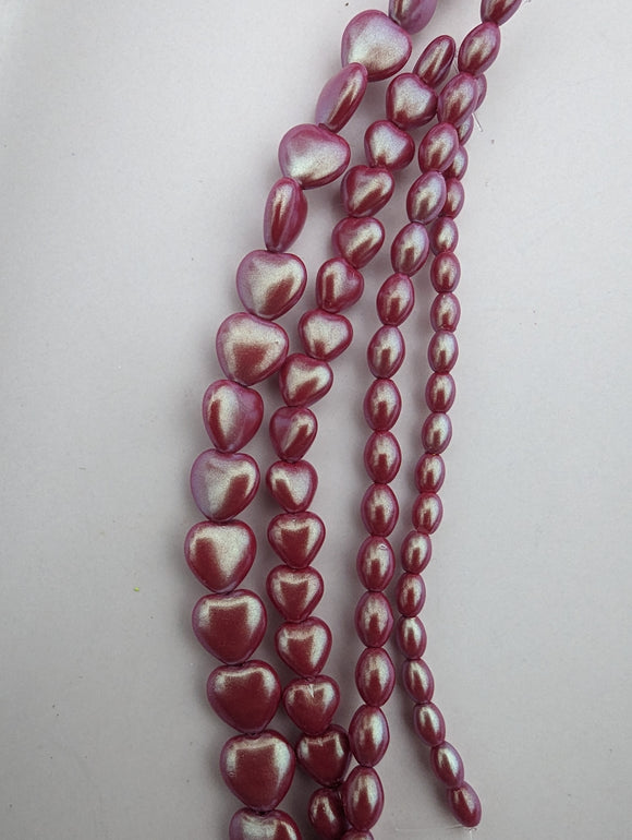 Glass Pearls<br>Iridescent Red