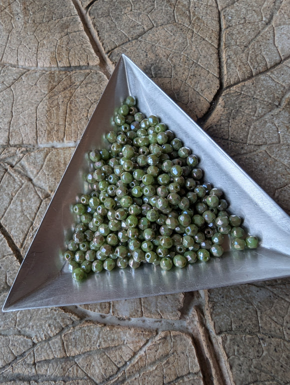 3mm FP Green Picasso Luster