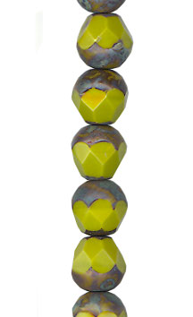 Chartreuse Travertine Acorn Bead