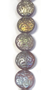 Transparent Light Amethyst 2AB Ornamental Button Bead