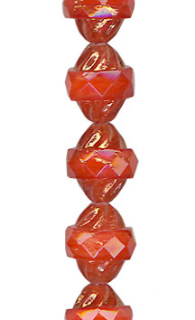 Orange Copper Luster Turbine Bead