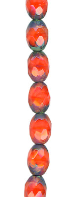 Orange Opal Travertine Faceted Oval