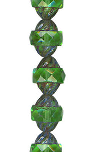 Transparent Peridot Travertine Turbine Bead