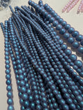 Glass Pearls Iridescent Blue<br>Three Size Options