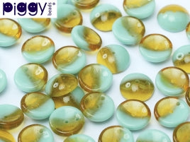 Piggy Beads - Opaque Turquoise/Amber