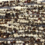 3mm Czech Fire Polish Beads - White Half Coat Marea
