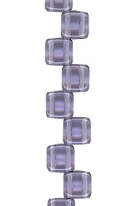 Light Puple - Transparent - Two Hole Tile Bead