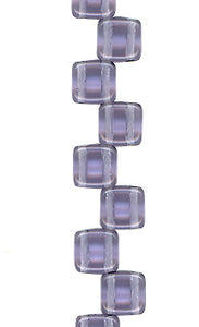 Light Purple - Matte Transparent - Two Hole Tile Bead