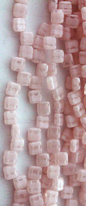 Light Pink Crystal Marble Two Hole Tile Bead