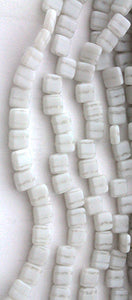 Matte Bright White Crystal Marble Two Hole Tile Bead
