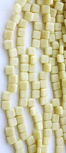 Matte Cream Two Hole Tile Bead