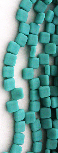 Matte Sky Blue Two Hole Tile Bead