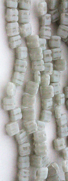 Matte White Crystal Marble Two Hole Tile Bead