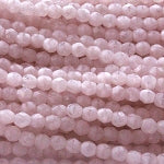 3mm Fire Polish - Light Pink Crystal Marble