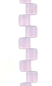 Pink - Transparent - Two Hole Tile Bead